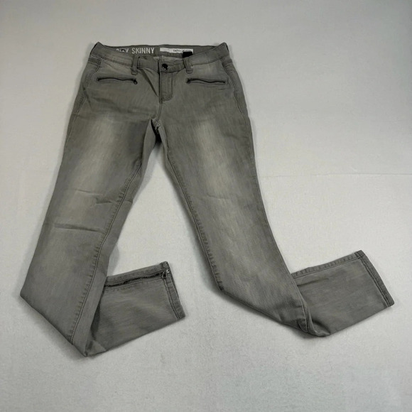 Dkny City Skinny Jeans Womens Size 2 Gray Wash Mid Rise Zipper Stretch - Picture 1 of 16